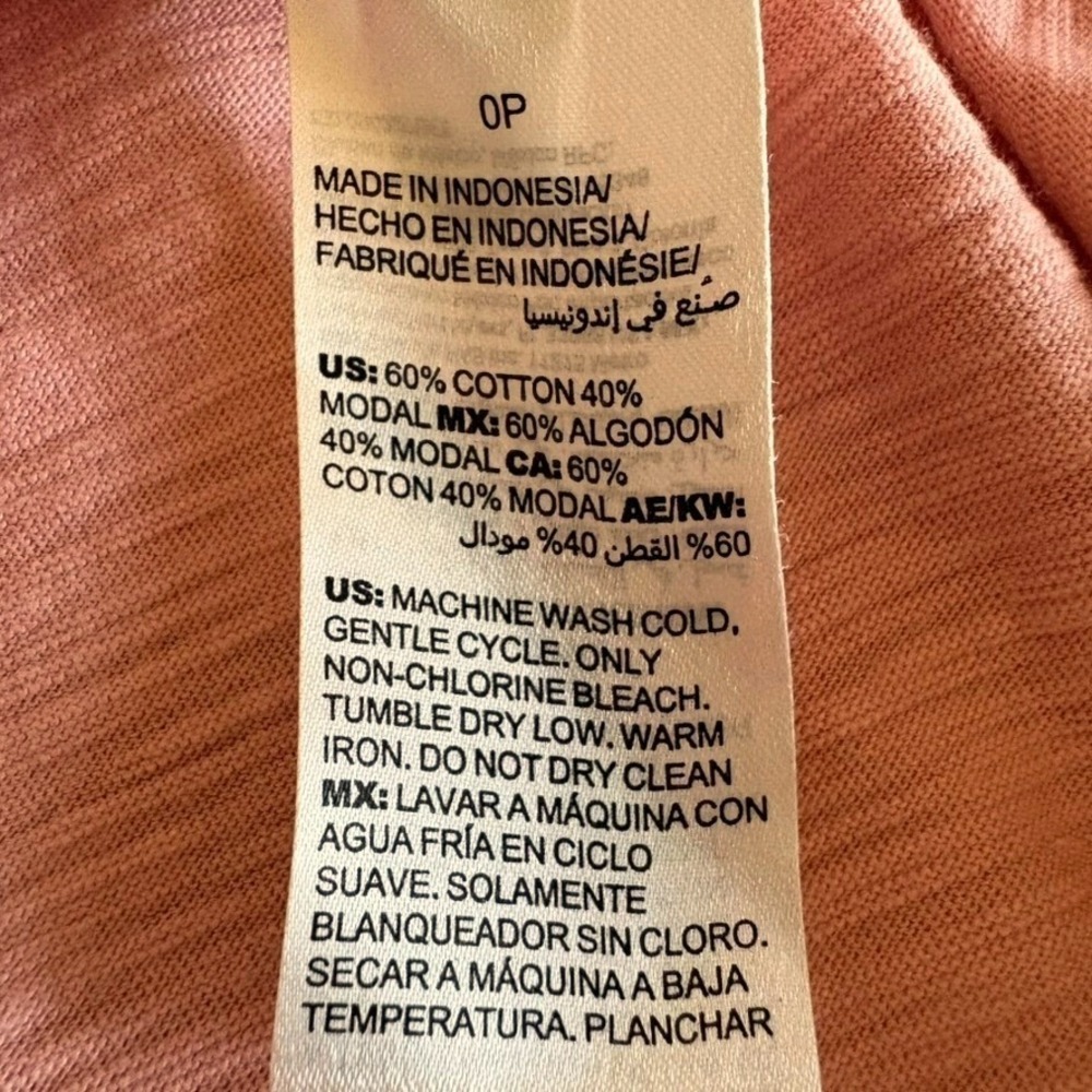 Chico's Ultimate Tee Women 0 Petite (XS) Peach V-Neck 3/4 Sleeve Slub Top EUC 🌼 - Picture 8 of 8